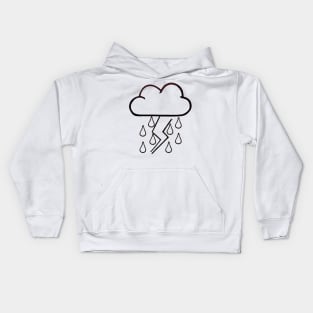 Rainy and Stormy Cloud Pattern Kids Hoodie